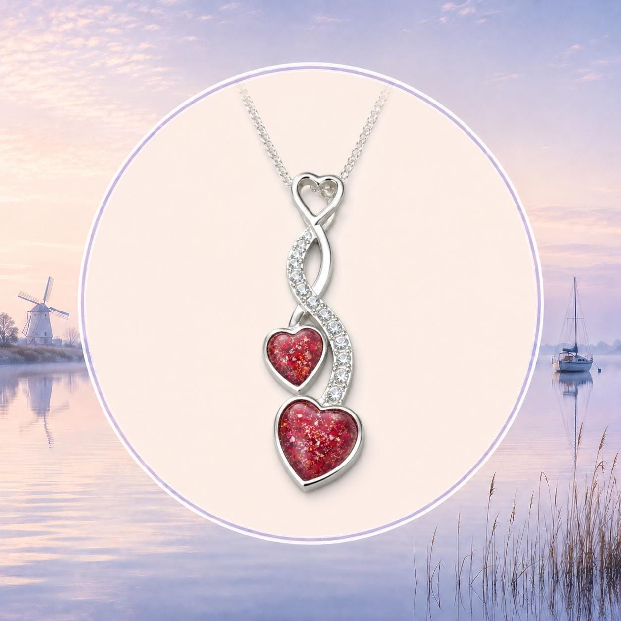 Sterling Silver  Pendant. Memorial, Urn, Pet Ashes Keepsake. Loving Memory Gift Cremains