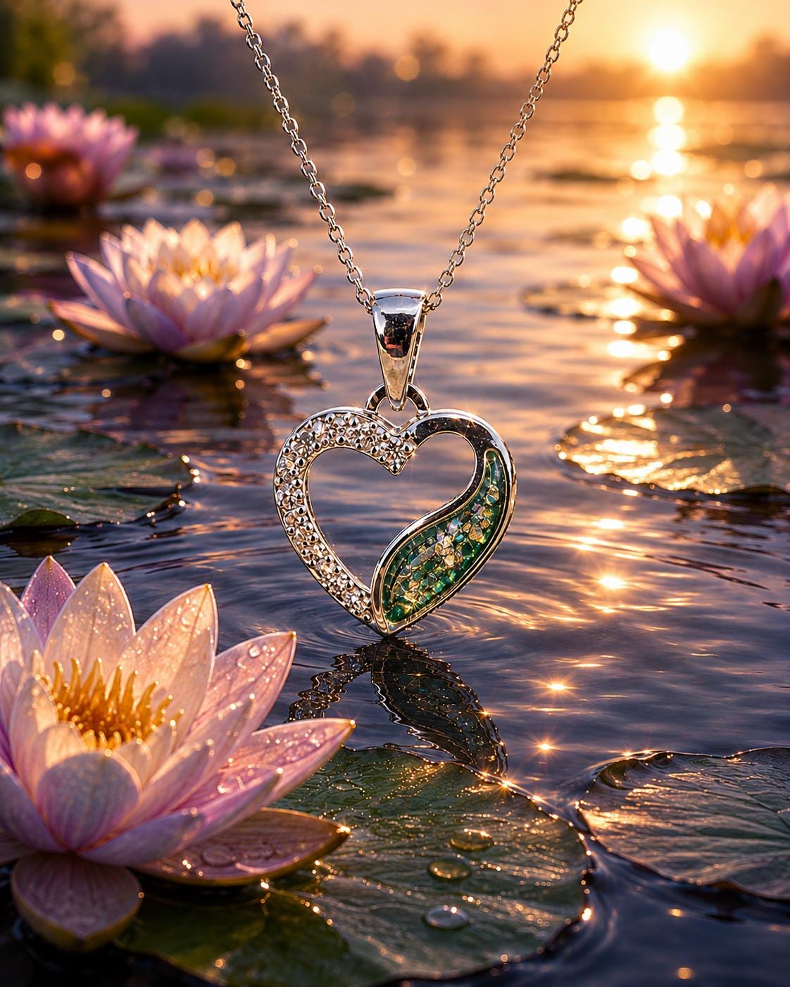 Heart With CZ Stones Pet Memorial pendant. Sterling Silver. Cremation Keepsake Jewellery.