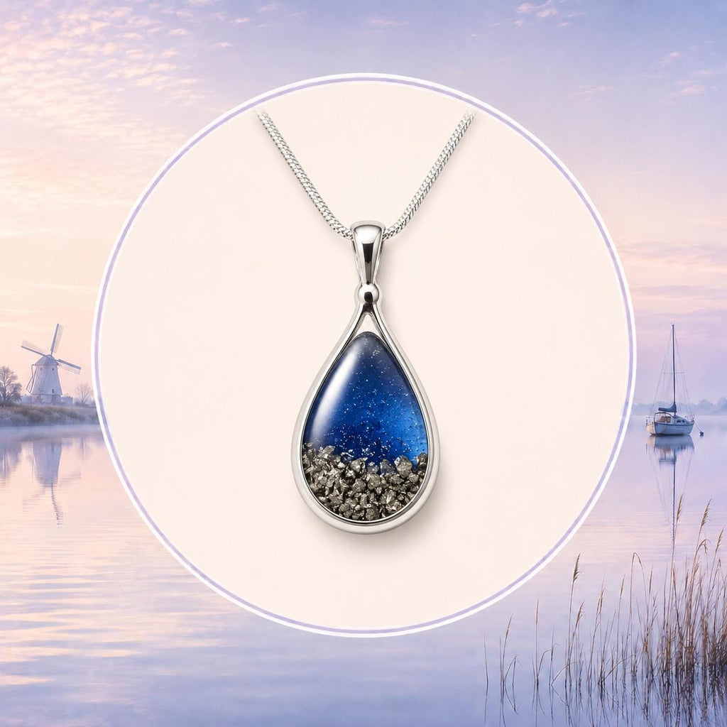 Sterling Silver Pear Shaped Pendant. Pet Ashes Keepsake Memorial