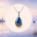 Sterling Silver Pear Shaped Pendant. Pet Ashes Keepsake Memorial