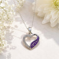 Heart With CZ Stones Pet Memorial pendant. Sterling Silver. Cremation Keepsake Jewellery.