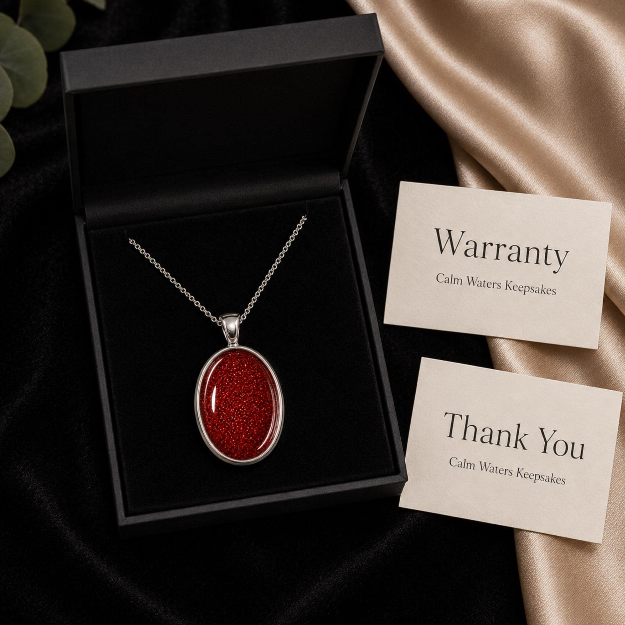 Necklace for Women, Sterling Silver Oval Pendant, Choice of Colour, Optional Chain, Sparkly Gift for Her. Glitter Resin