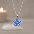 Sterling Silver Pet Memorial Flower Pendant, Ashes or Fur Keepsake Necklace