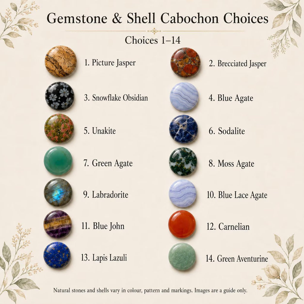 Natural Gemstone Sterling Silver Ring – Choice of Stone, Sizes L–S