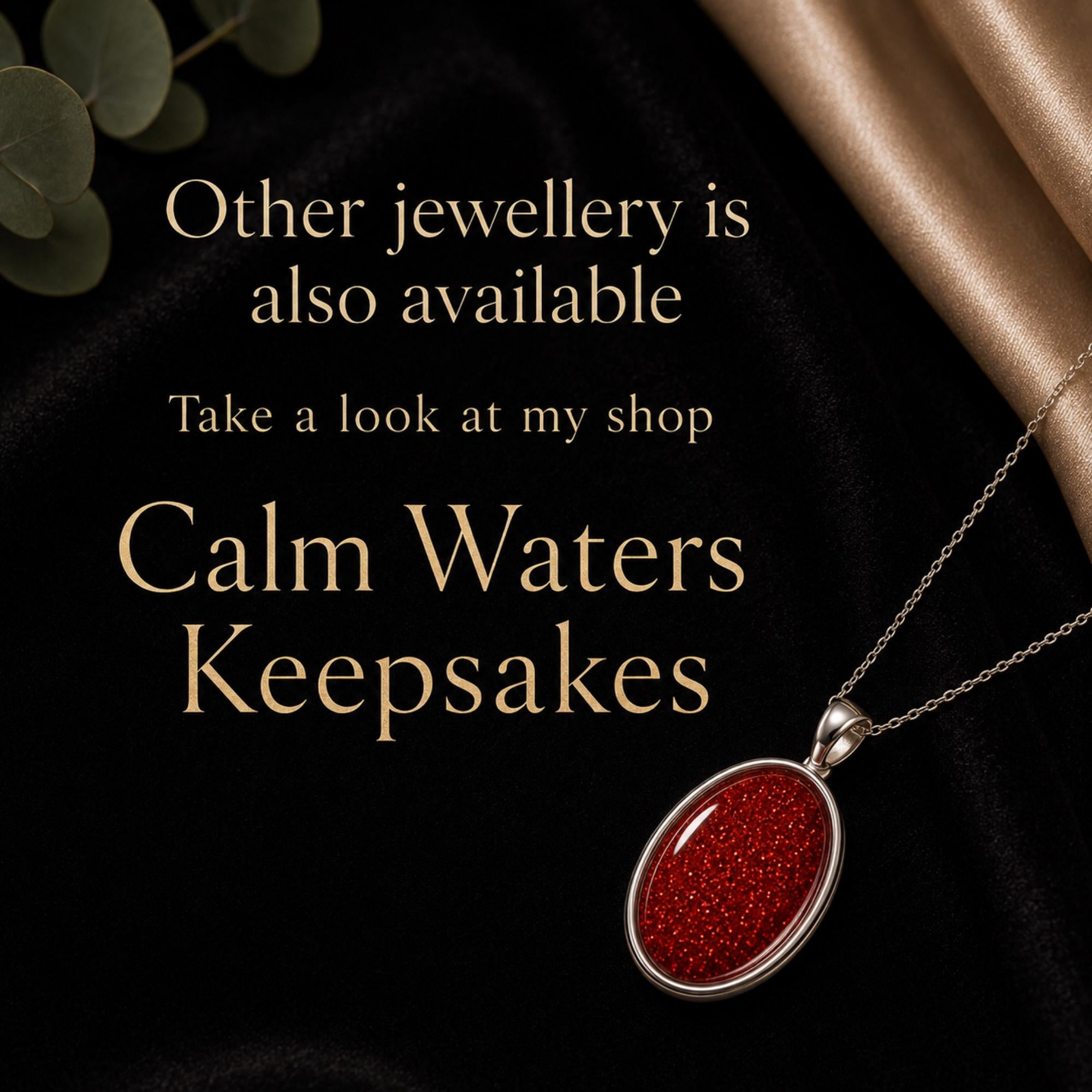 Necklace for Women, Sterling Silver Oval Pendant, Choice of Colour, Optional Chain, Sparkly Gift for Her. Glitter Resin
