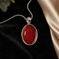 Necklace for Women, Sterling Silver Oval Pendant, Choice of Colour, Optional Chain, Sparkly Gift for Her. Glitter Resin